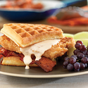 Pork Chop and Waffle Sandwiches with Maple