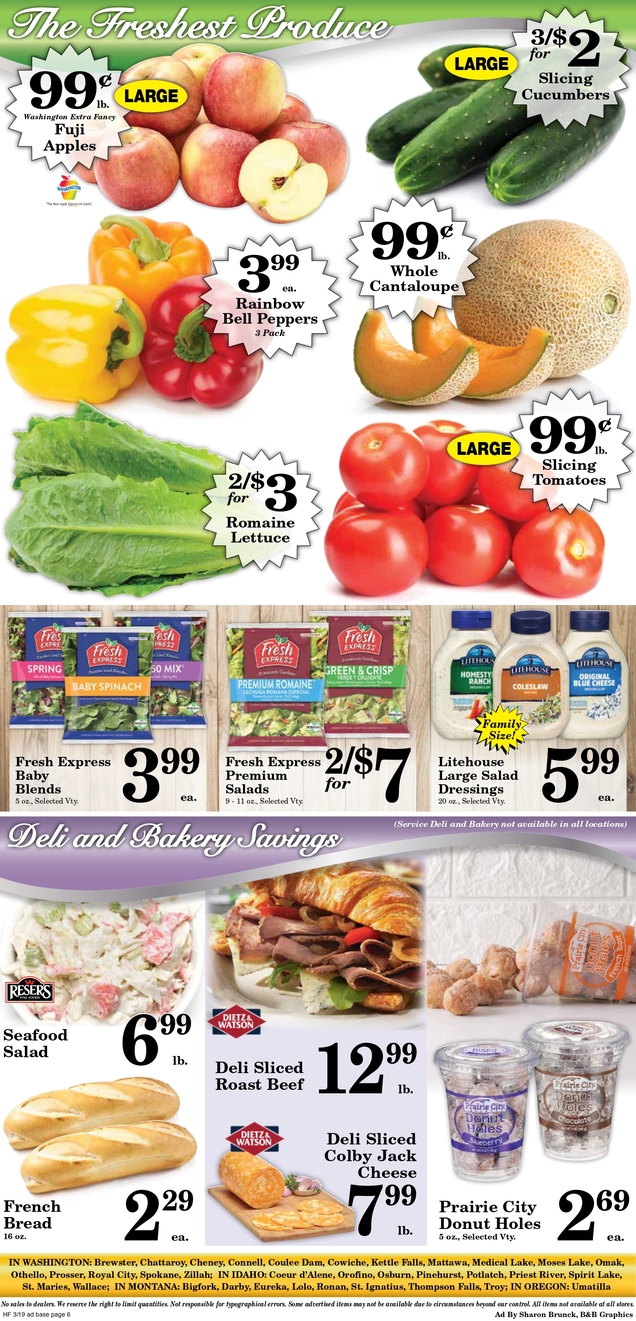 Print weekly specials harvest foods sanders county harvest food